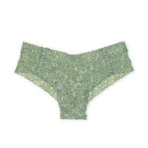 [NWT] Victoria’s Secret Lace-Up Lacie Cheeky Panty Seasalt Green Small
